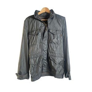 Alpha Industries Military Cage Gray Hooded Full Zip Flight Jacket Men Sz. S